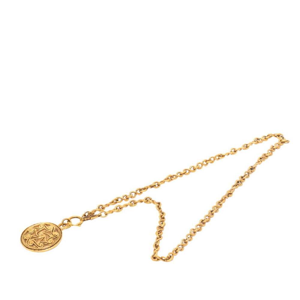 CHANEL Authentic Vintage Green Logo Necklace - Picture 3 of 6